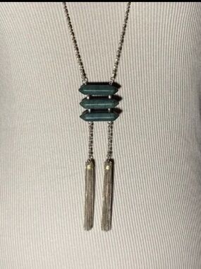 Vintage Gold Tone Bar & Ball Chain Sweater Neckalce Chain Tassel Necklace. 23”